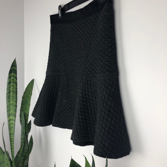 Rebecca Taylor Charcoal Textured Flounce Skirt - Picture 6 of 12